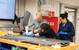 From left, David McNamara (Physical Properties Specialist/Downhole Measurements, University of Liverpool, UK), Anita Di Chiara (Paleomagnetist, Istituto Nazionale di Geofisica e Vulcanologia, Italy), and Sevasti Modestou (Sedimentologist, Northumbria University, UK) take samples from core working halves. © Tiffany Liao, IODP JRSO