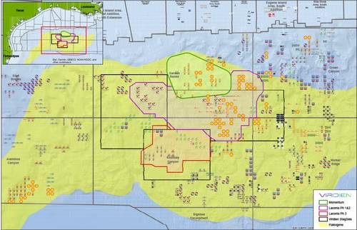 Map showing the location of the Momentum OBN data coverage in the U.S. Gulf. (Credit: Wood Mackenzie Lens Upstream/Supplied by Viridien) 
