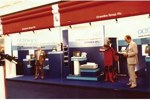 Valeport, which also celebrates its 50th anniversary in 2019, has always been committed to key industry exhibitions and has attended every single Oceanology show, an example of an early Valeport exhibition stand. Photo: Valeport