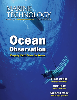 Marine Technology Magazine Cover Sep 2014 - Ocean Observation: Gliders, Buoys & Sub-Surface Networks
